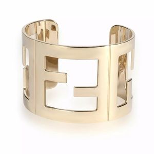 Fendi Metal FF Logo Cuff Bracelet - Gold